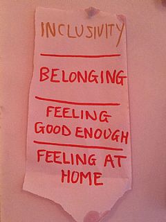 Inclusivity Belonging Feeling good enough Feeling at home